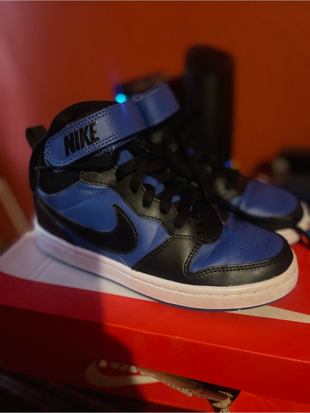 Nike Kids Mid-Top Sneakers in Black and Blue